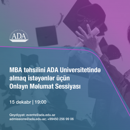 ADA Universitetinin MBA proqramı üzrə onlayn İnformasiya sessiyası
