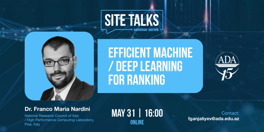 "SITE Talks" seminar with Dr. Franco Maria Nardini, National Research Council of Italy