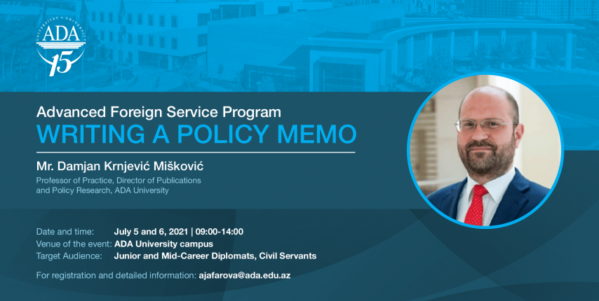 Upcoming AFSP course: Writing a Policy Memo