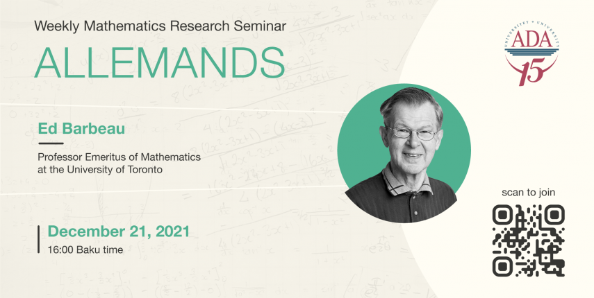 Weekly Mathematics Research Online Seminar with Toronto University's Professor